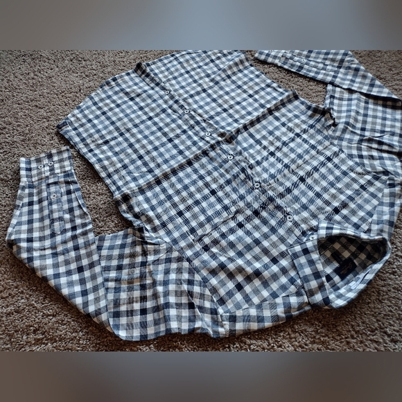 Good Man Brand Button Down Flannel Checkered Shirt Medium NWOT - Picture 2 of 11